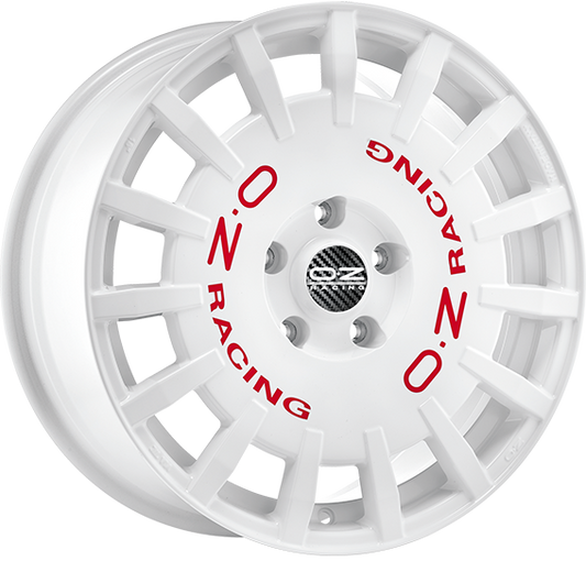 OZ | RALLY RACING | 7x17 | 4x100 | ET30 | WHITE RED LETTERING | W01A5020033