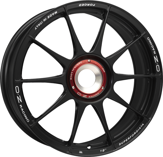 OZ | SUPERFORGIATA | 8.5x20 | 5x114 | ET44 | MATT BLACK CON SCRITTE DI FRESATURA | W04061001N7