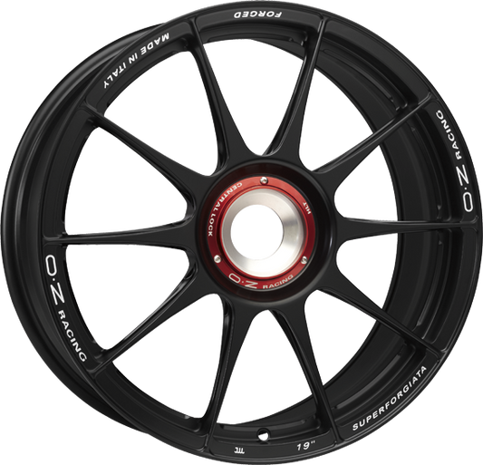 OZ | SUPERFORGIATA | 8.5x19 | 5x120 | ET29 | MATT BLACK CON SCRITTE DI FRESATURA | W04050002N7