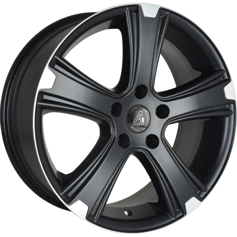 A1 WHEELS | Riva | Grösse: 7.5x17 | ET: 60 | Lochkreis: 5x130 | matt black face matt polished