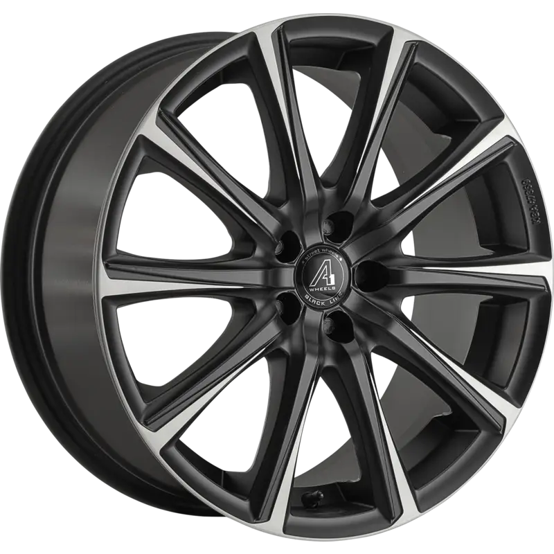 A1 WHEELS | Siarnaq | Gr?sse: 8.0x18 | ET: 38 | Lochkreis: 5x100 | matt black face matt polished