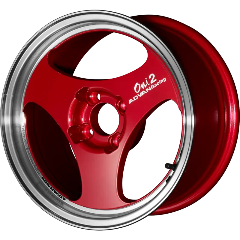 ADVAN RACING | Design: Oni2 | Gr?sse: 5.5x15 | ET: 45 | Lochkreis: 4x100 | Farbe: machining & racing candy red