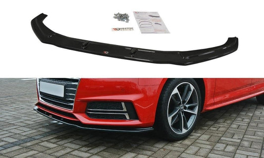 Maxton Design Frontlippe für Audi B9 S4 Limousine/Kombi schwarz hochglanz