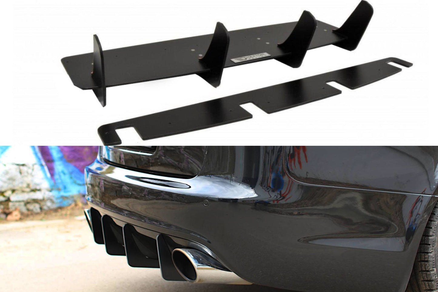 Maxton Design Racing-Diffusor für Audi C6 RS6 schwarz unbearbeitet