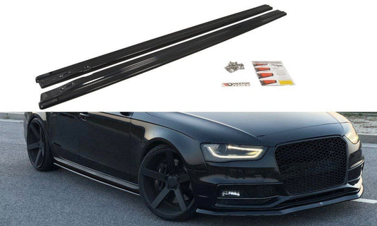 Maxton Design Seitenschweller für Audi B8 S4 Facelift schwarz hochglanz
