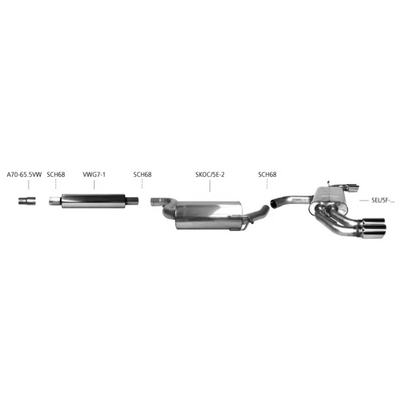 Bastuck Auspuffanlage Seat Leon Cupra R 5F 2.0 TSI - Abgasanlagen / Downpipes