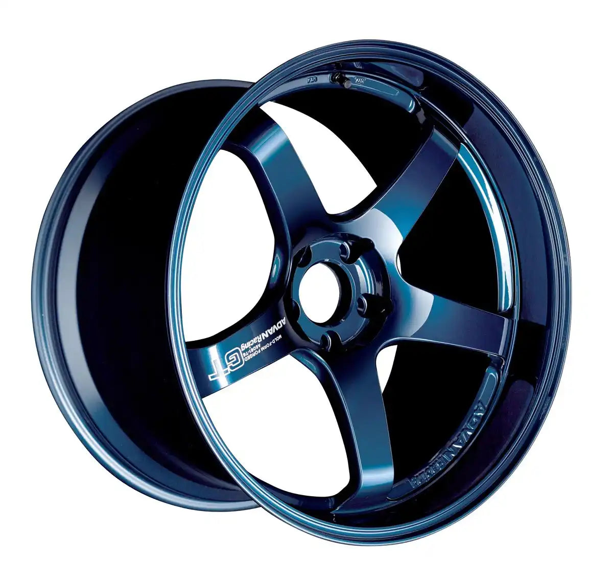 Blauer Autositz mit fünf Speichen.