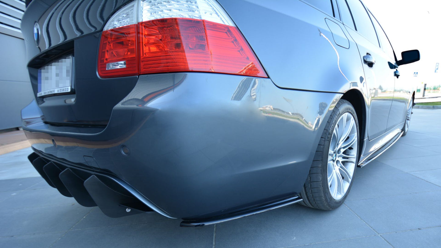Maxton Design Diffusor-Erweiterungen für BMW 5er E60|E61 M-Paket schwarz strukturiert