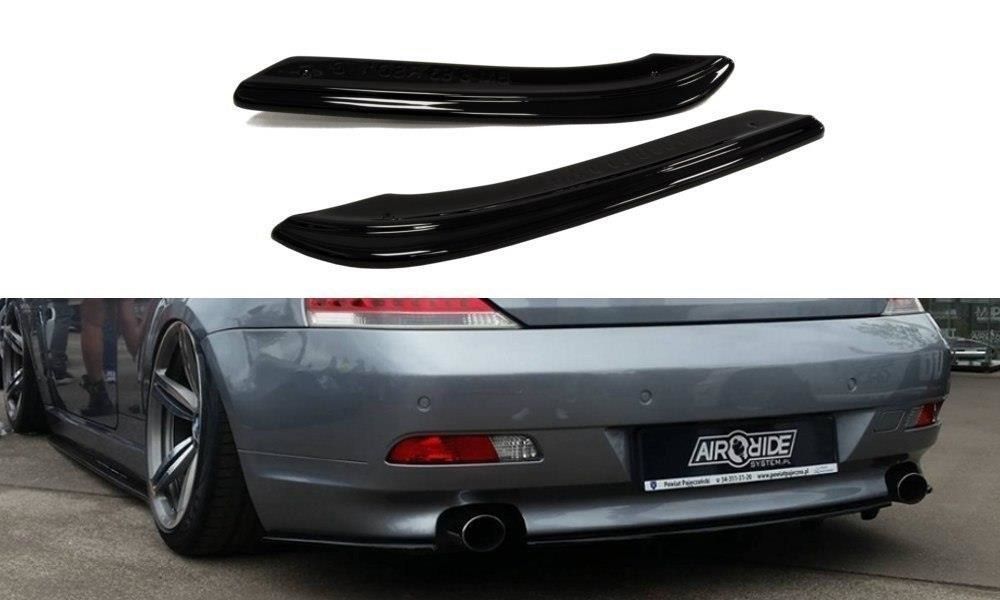 Maxton Design Diffusor-Erweiterungen für BMW 6er E63|E64 Vorfacelift schwarz hochglanz