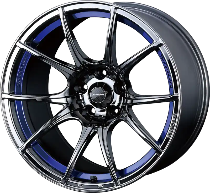 Chrome und blauer Autoschlüssel.