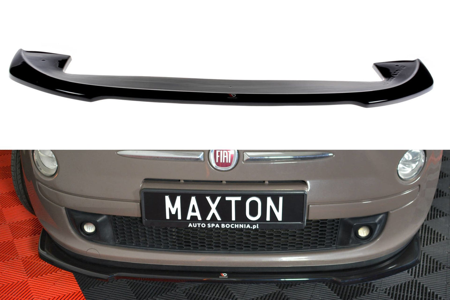 Maxton Design Frontlippe für Fiat 500 Vorfacelift Schrägheck Carbon Look
