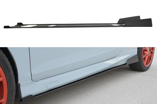 Maxton Design Racing-Seitenschweller für Ford Fiesta MK7 ST Facelift schwarz unbearbeitet