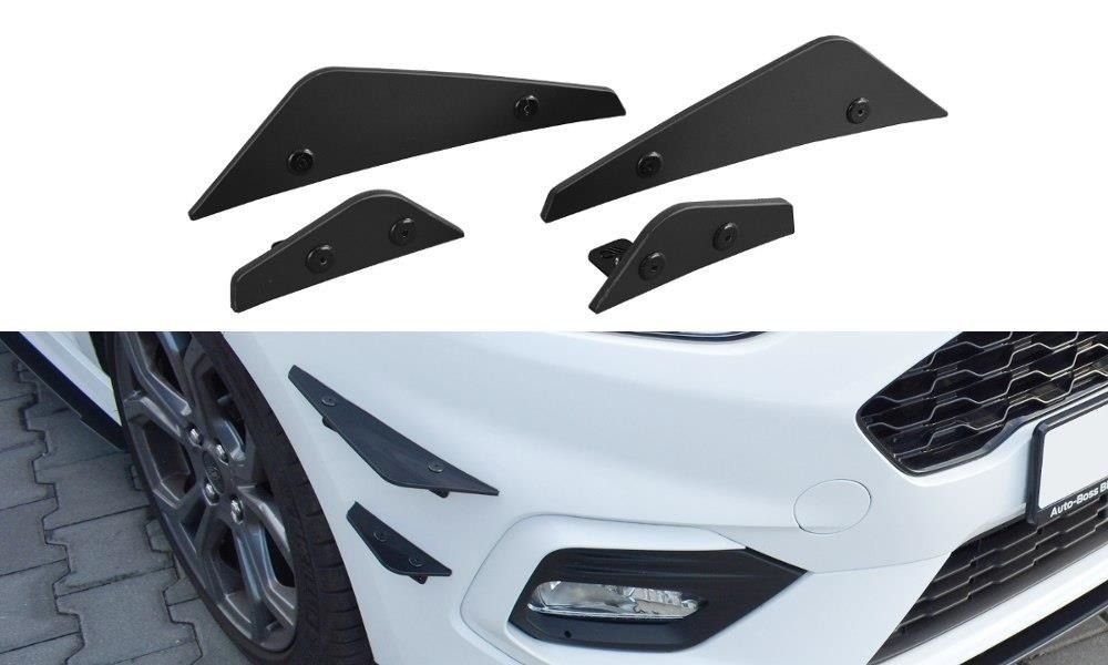 Maxton Design Racing-Canards für Ford Fiesta MK8 ST|ST-Line schwarz unbearbeitet
