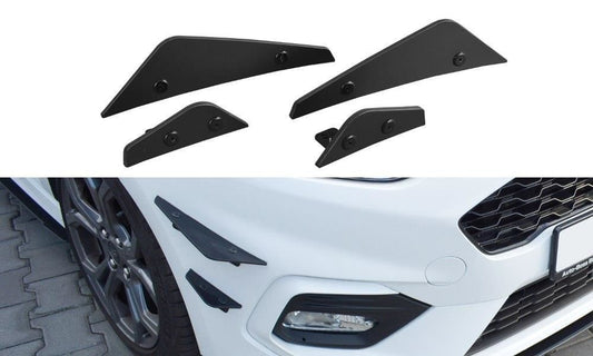 Maxton Design Racing-Canards für Ford Fiesta MK8 ST|ST-Line schwarz unbearbeitet