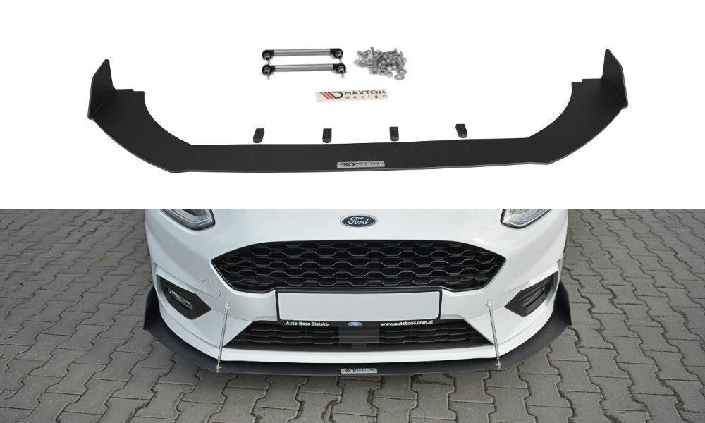 Maxton Design Racing-Frontlippe für Ford Fiesta MK8 ST|ST-Line schwarz unbearbeitet