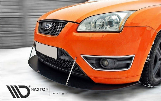 Maxton Design Racing-Frontlippe für Ford Focus MK2 ST schwarz unbearbeitet
