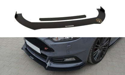 Maxton Design Racing-Frontlippe für Ford Focus MK3 ST Facelift schwarz unbearbeitet