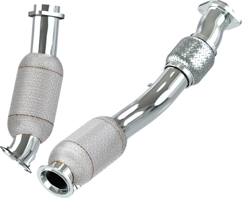 Capristo Satz Downpipes mit 250 Zellen Sportkat für BMW Alpina B3 / B4