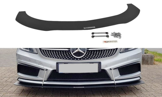 Maxton Design Racing-Frontlippe für Mercedes CLA-Klasse W176 AMG-Paket schwarz unbearbeitet