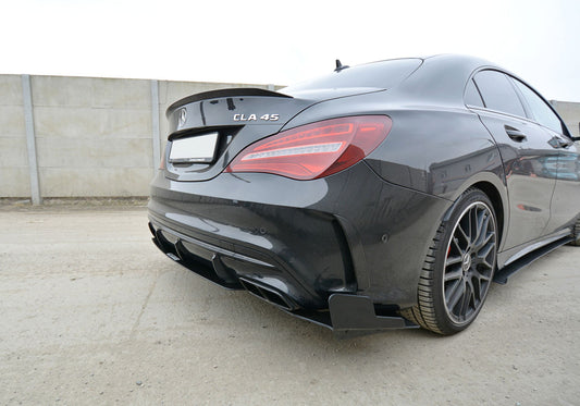 Maxton Design Racing-Diffusor-Erweiterungen für Mercedes CLA-Klasse C117 CLA45 AMG|A45 AMG Facelift schwarz unbearbeitet