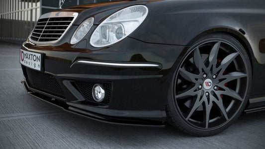 Maxton Design Frontlippe für Mercedes E-Klasse W211 E63 AMG Facelift Carbon Look
