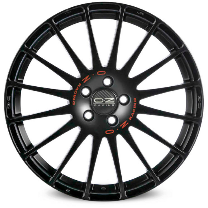 OZ | SUPERTURISMO GT | 7x17 | 4x100 | ET44 | MATT BLACK RED LETTERING | W0167225179