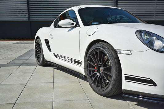 Maxton Design Seitenschweller für Porsche Cayman MK1 schwarz hochglanz