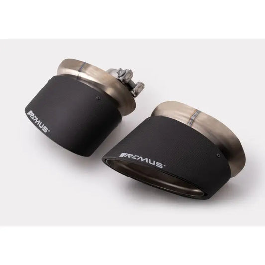 Remus Auspuffanlage Audi RS3 8V Limousine/Sportback - Endrohr-Variante: Endrohr-Set li/re je 1 Carbon-Endrohr 175x108