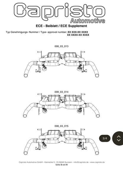 Capristo Sportauspuff - Audi R8 mit CH-Gutachten