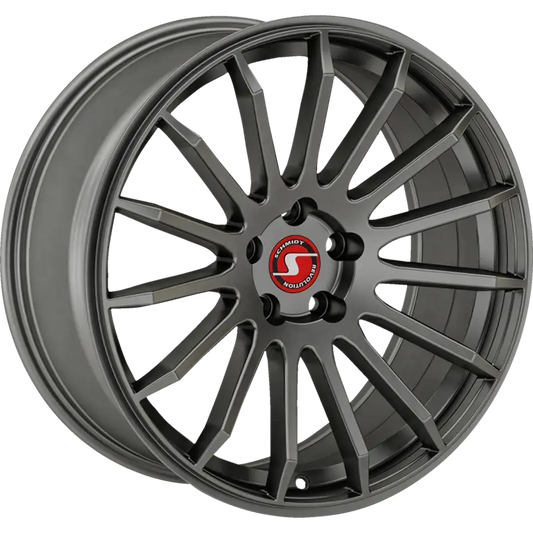 SCHMIDT | Design: CC-ZeroLip | Grösse: 8.5x19 | ET: 20-45 | Lochkreis: 5x98-120 | Farbe: titan matt hub cap red
