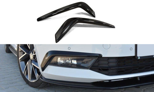 Maxton Design Nebelleuchten Abdeckung für Skoda Superb MK3 Kombi Carbon Look
