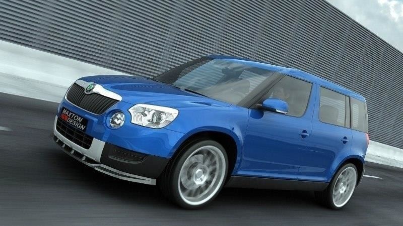 Maxton Design Frontlippe für Skoda Yeti Carbon Look