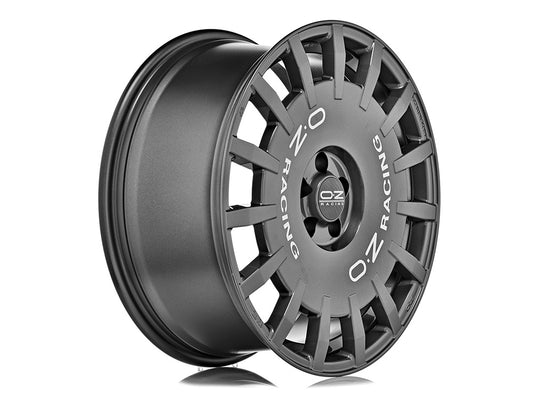 OZ | RALLY RACING | 7.5x18 | 5x114.3 | ET45 | DARK GRAPHITE SILVER LETTERING | W01A25204T9