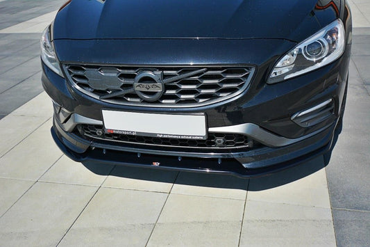 Maxton Design Frontlippe für Volvo V60 Facelift schwarz hochglanz