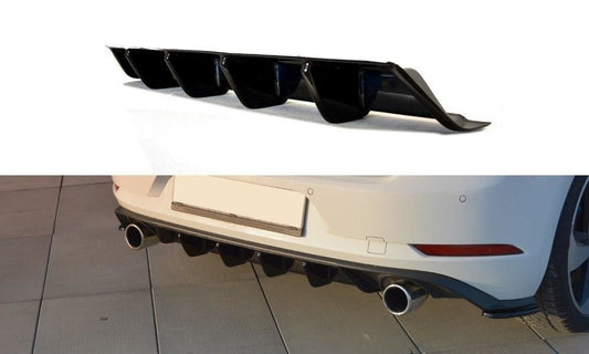 Maxton Design Diffusor für Volkswagen Golf MK7|Golf 7 GTI Facelift schwarz hochglanz