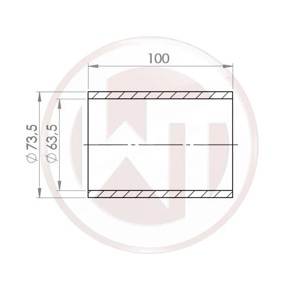 Wagner 63,5mm Silikonverbinder gerade schwarz - 1004164