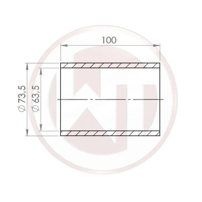 Wagner 63,5mm Silikonverbinder gerade schwarz - 1004164