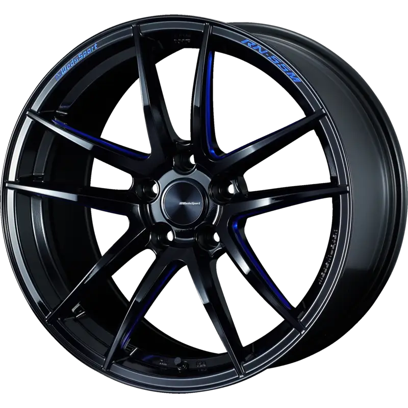 WEDS SPORT | Design: RN-55M | Grösse: 10.5x19 | ET: 32 | Lochkreis: 5x114.3 | Farbe: black machined blue