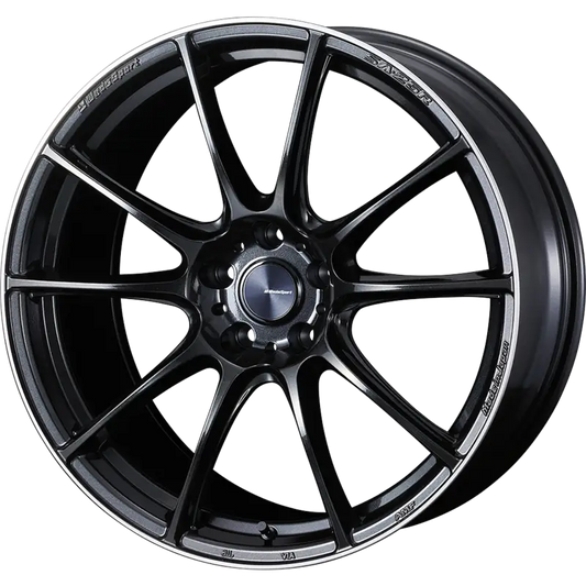 WEDS SPORT | Design: SA-25R | Gr?sse: 9.5x19 | ET: 48 | Lochkreis: 5x114.3 | Farbe: metal black polished edge